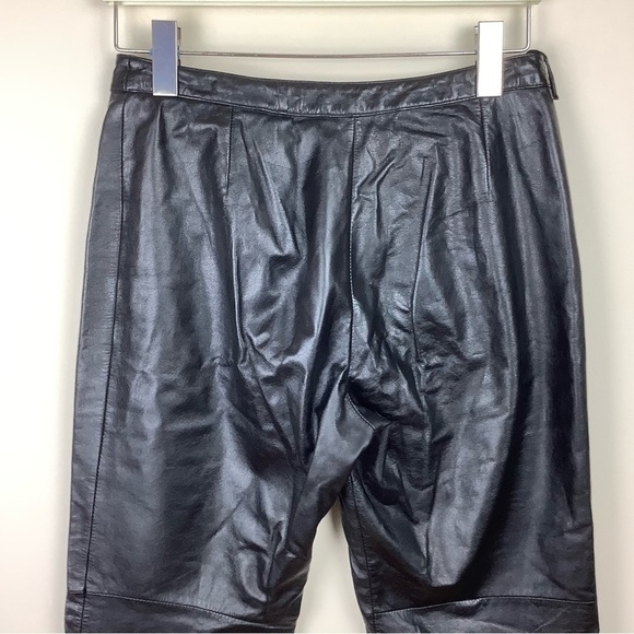 DANIER STRAIGHT BLACK LEATHER MOTO PANTS - Picture 5 of 8